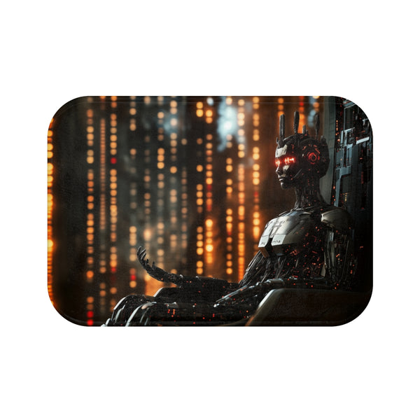 "Robot Queen Bath Mat Design"