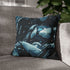 Robot Queen Sitting on Data Throne — Double-Sided Cushion Cover — Sofa & Armchair Living Room Lifestyle View