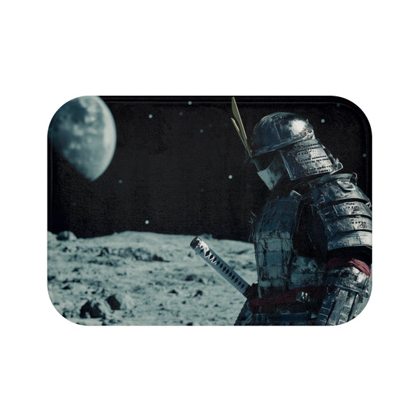 Robot Samurai Lunar Battlefield Bathmat