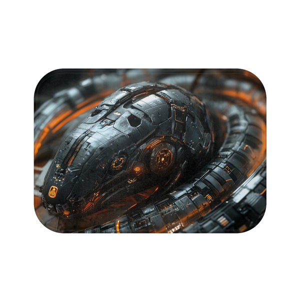"Robot Serpent Bath Mat Overlay"