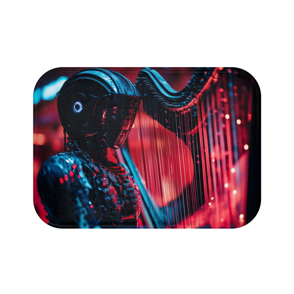 "Robotic Harp Themed Stardust Bathmat"