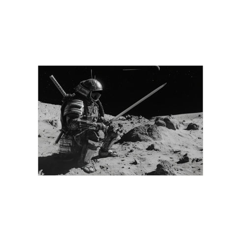 "Robotic Samurai Battle on Moon"