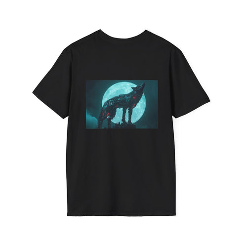 Robotic Wolf Howling At Circuit Moon T-Shirt