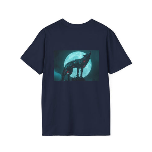 Robotic Wolf Howling At Circuit Moon T-Shirt