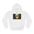 Rocket Launching from Jungle Platform Graphic Unisex College Hoodie - Arctic White Front