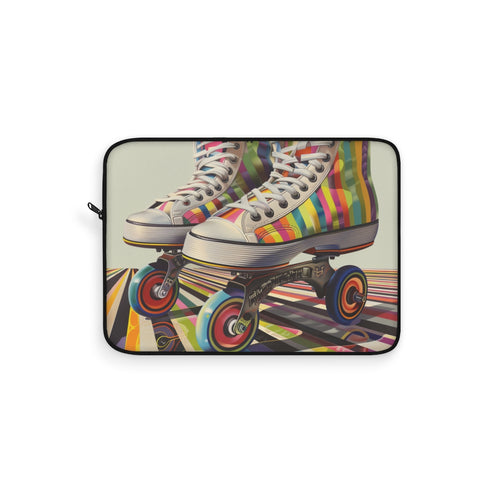 "Roller Skates Stripe Laptop Sleeve"