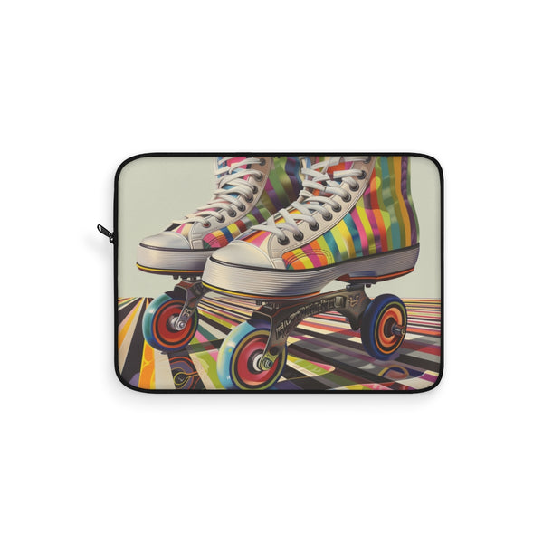 "Roller Skates Stripe Laptop Sleeve"