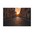 Rome Cobblestone Streets Warm Sunset Stretched Canvas Wall Art - Full-Bleed Horizontal Front View | Prints With Passion