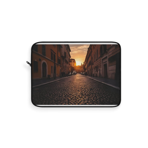 "Rome Streets Sunset Cobblestone Laptop Sleeve"