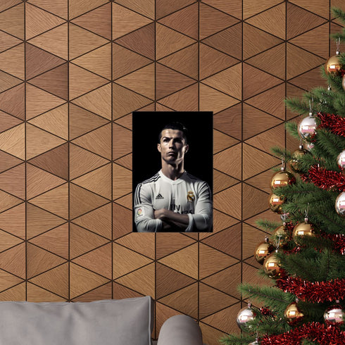 Ronaldo poster, matte paper, 12" x 18", sports tribute art.