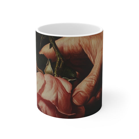 "Rose Grasp Boro Mug: Bold and Beautiful"