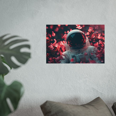 Rose Petal Blooming Spacesuit Poster