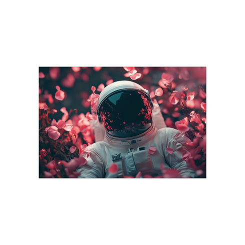 Rose Petal Blooming Spacesuit Poster