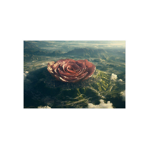 "Rose-Shaped City Crater Poster"