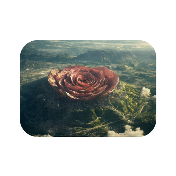"Rose-Shaped Crater City Bath Mat"