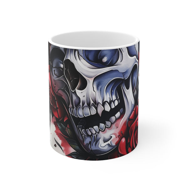 "Rosey Skull Gothic Coffee Mug"