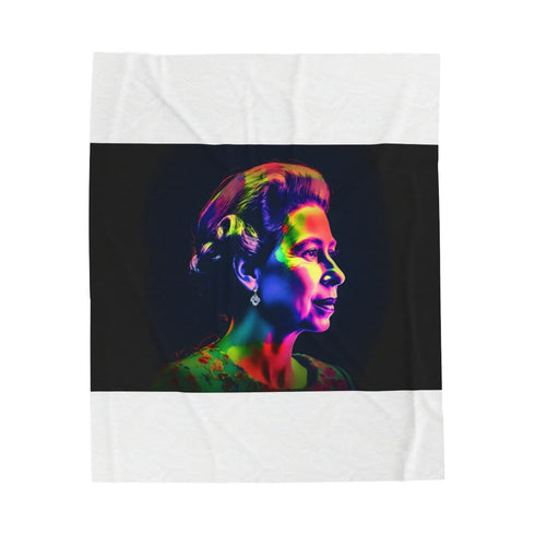"Royal Neon Watercolor Blanket"
