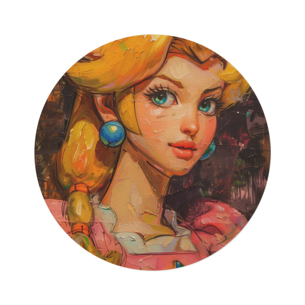 "Royalty Round Rug: Peach Portrait"
