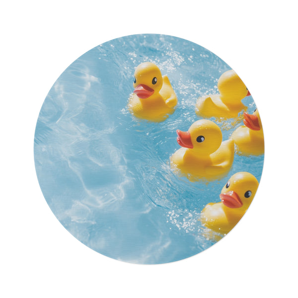 "Rubber Duck Round Rug: Splash into Fun"