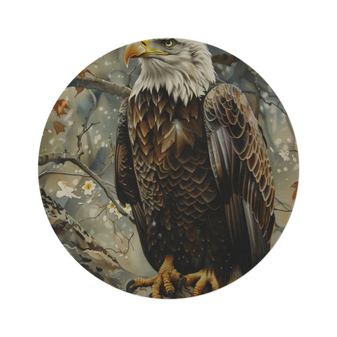 "Rugged Eagle Majesty Round Rug"