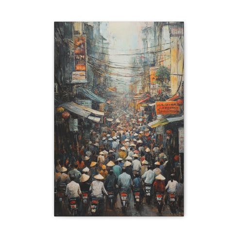 "Rush Hour in Bustling Hanoi"