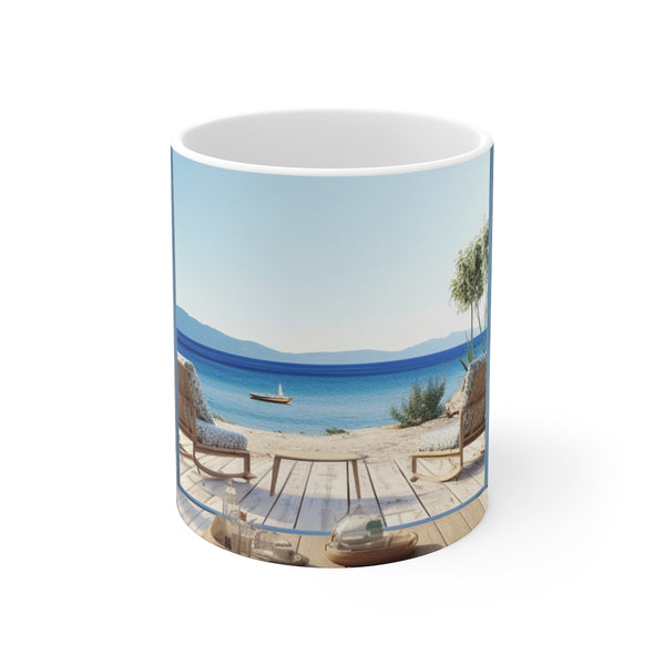"Rustic Blue Window Coffee Mug"