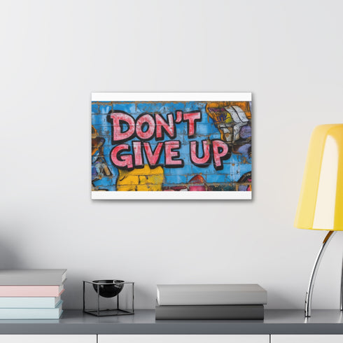 Weathered rustic brick wall art canvas print 18" x 12" texture.