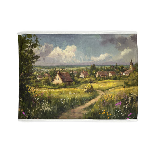 Rustic Chic Countryside Village Bedspread