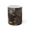 "Rustic Mountain Cabin Coffee Mug: Escape to Wilderness"
