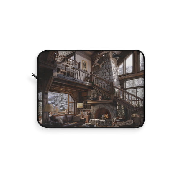 "Rustic Mountain Cabin Laptop Sleeve"