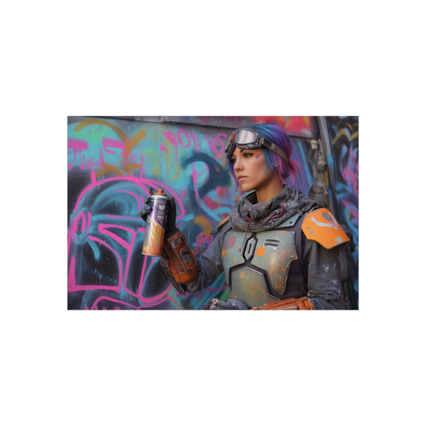 Sabine Wren spray-painting Mandalorian poster