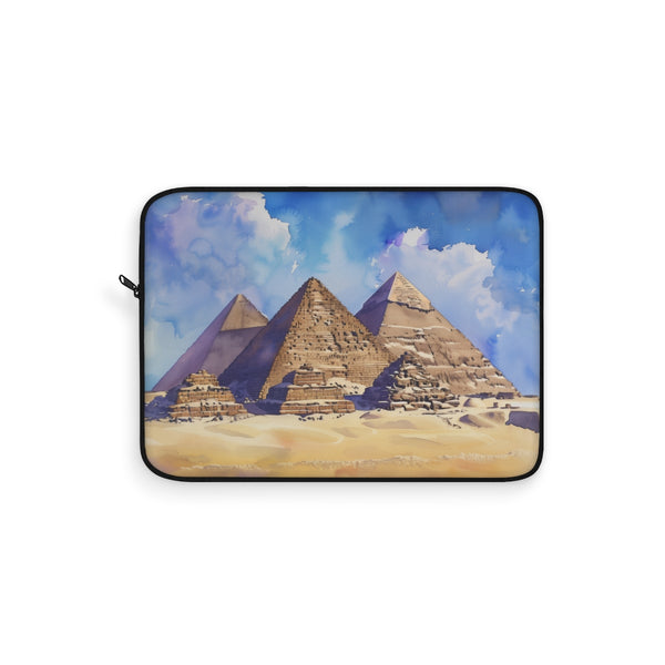 "Sacred Pyramids Laptop Sleeve: Mystical Protection"