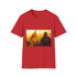 Saladin in Armor Overlooking Jerusalem, Graphic Unisex Softstyle T-Shirt - Red Variant