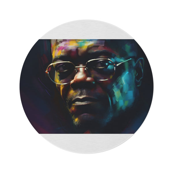 "Samuel L. Jackson Round Rug: Unleash Your Inner Badass"