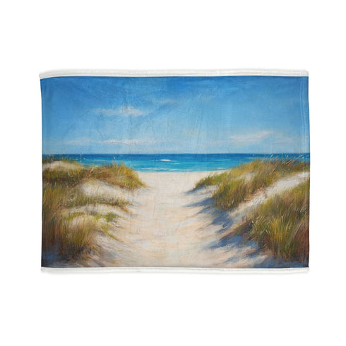 "Sandy Beach Path Bed Cover"