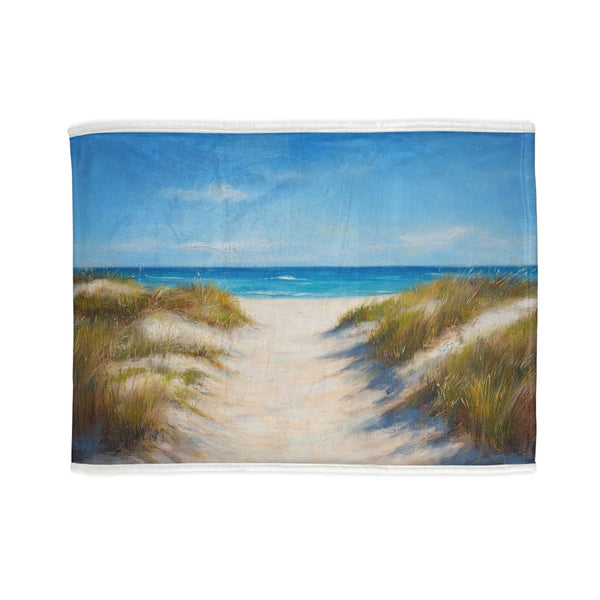 "Sandy Beach Path Bed Cover"
