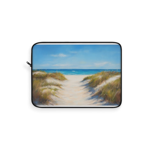 "Sandy Shore Laptop Sleeve: Beach Path"