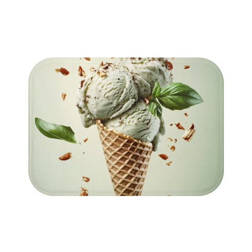 "Savory Basil Waffle Cone Bath Mat"
