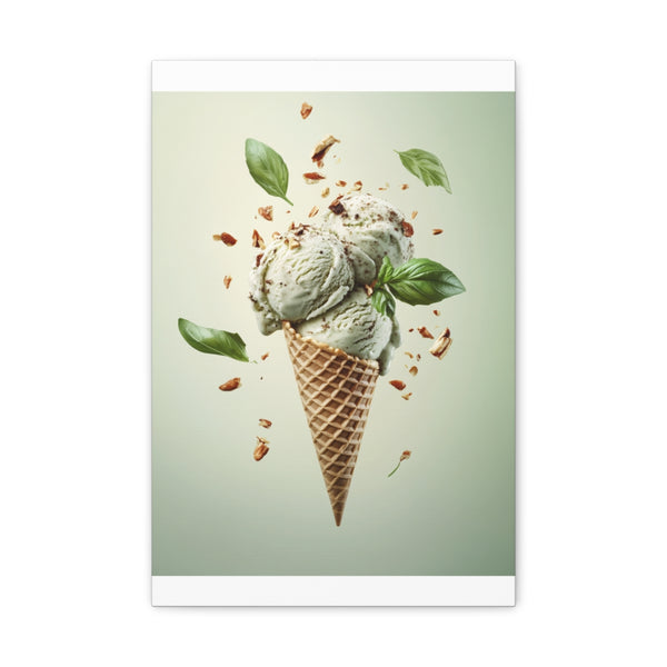 "Savory Basil Waffle Cone Delight"