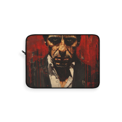 "Scarface Painting Laptop Sleeve: Carry Your Power in Style"