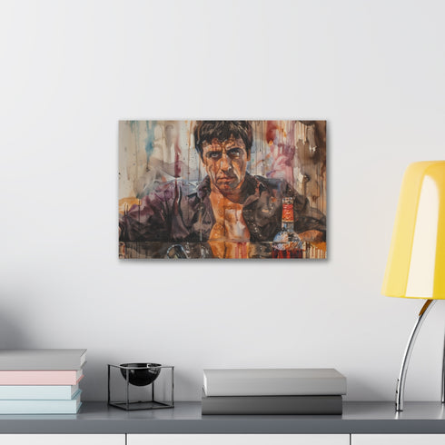 Scarface Rise of a Kingpin canvas art in 18x12 size.