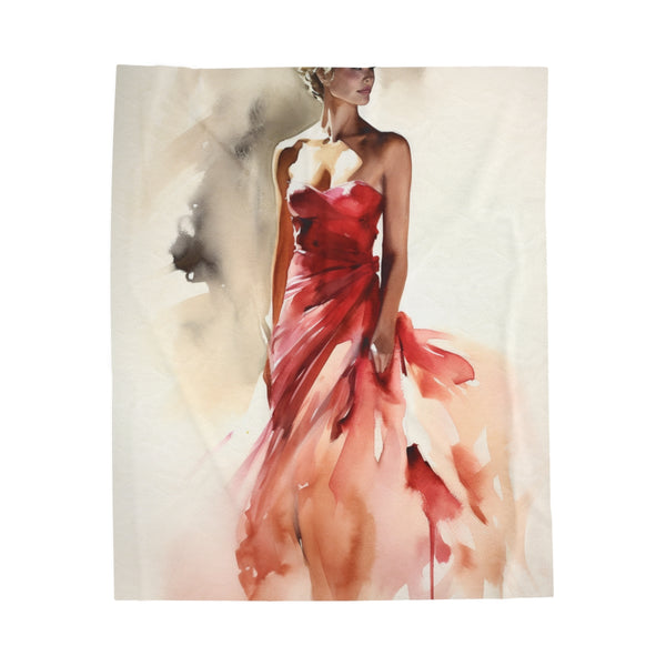 "Scarlet Elegance Plush Blanket"