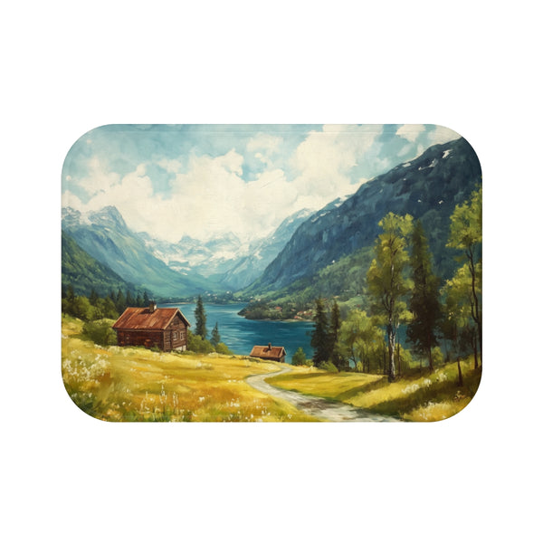 "Scenic Norway Countryside Bath Mat"