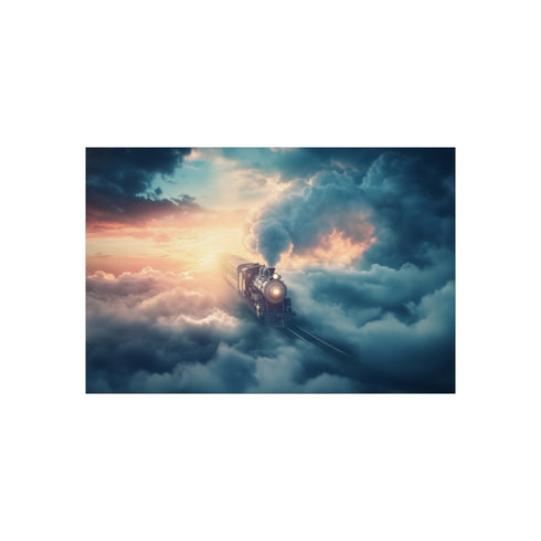 "Scenic Train Journey Above Clouds"