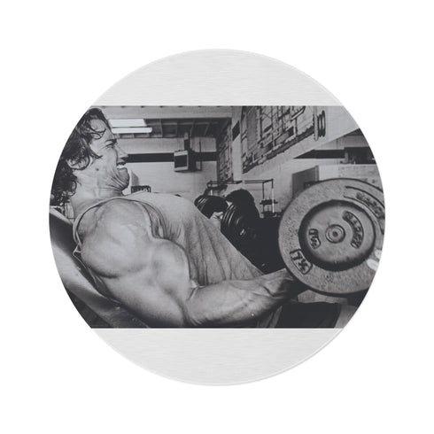 "Schwarzenegger Muscle Madness Round Rug"