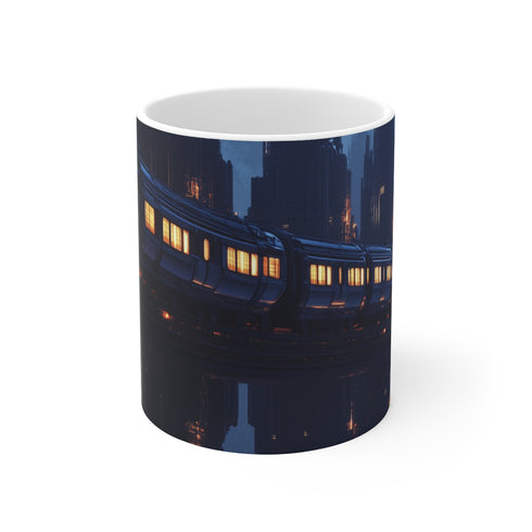 Sci-Fi City Floating Train Mug