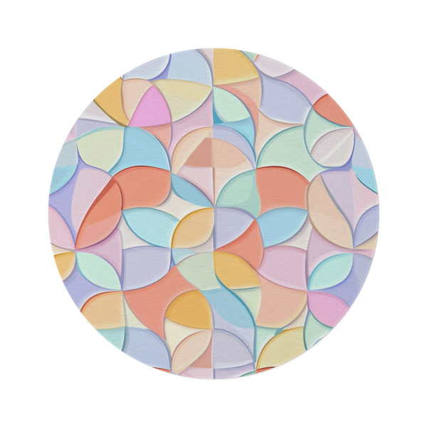"Seamless Geometrics Round Rug Design"