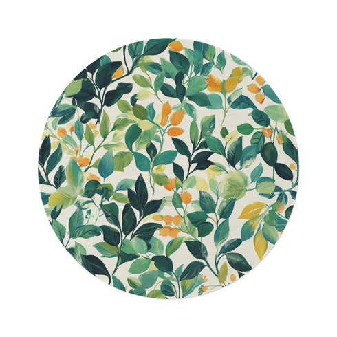 "Seamless Pattern Round Rug: Timeless Elegance"