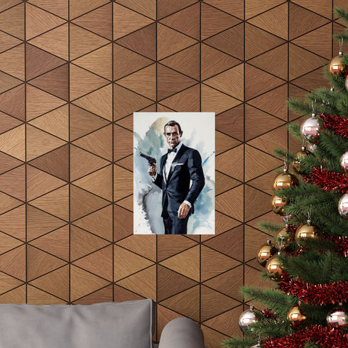 Sean Connery James Bond Poster, Matte Paper Indoor 12x18 Back to School.
