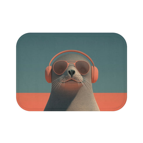 "Seaside Serenade Seal Bath Mat"